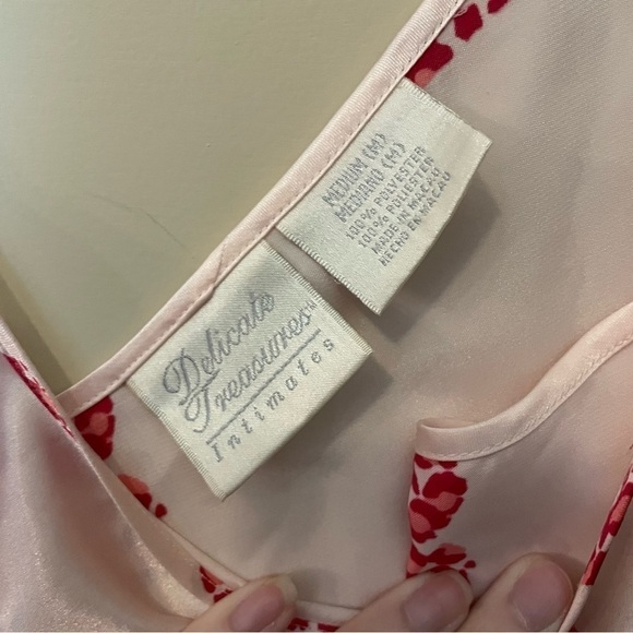 Vintage Delicate Treasures Intimates Pink Heart Lingerie Slip Dress Valentines - Picture 4 of 7
